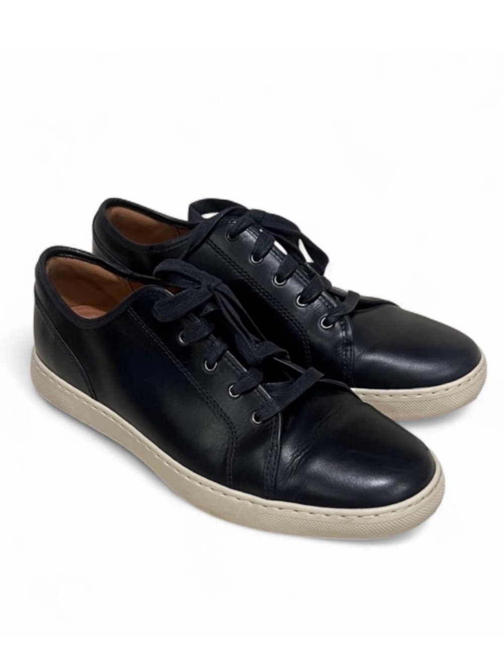 FitFlop Black Leather Lace Up Comfort Sneakers 8